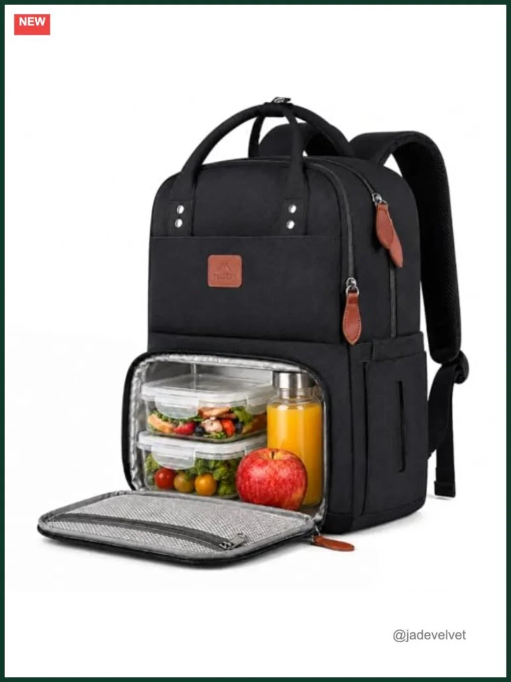 Insulated Lunch Laptop Backpack, Water Resistant 15.6